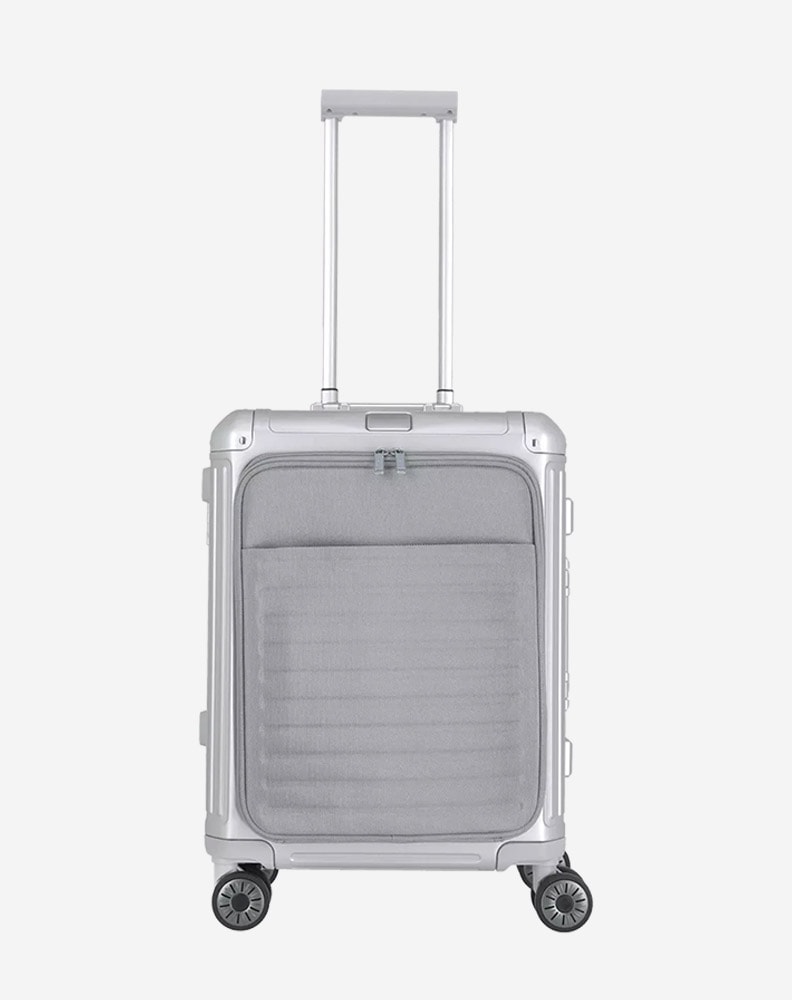 Vali Travelite Next Trolley S màu bạc với ngăn phía trước - Tiện lợi và hiện đại cho hành lý xách tay